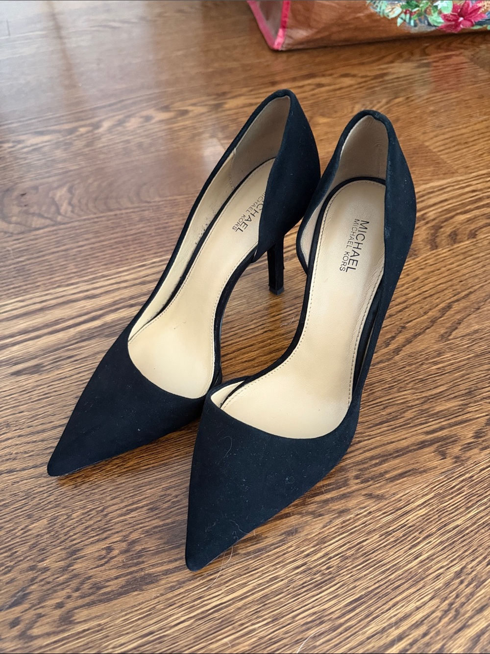 MICHAEL Michael Kors Black Suede Pointed-Toe Stiletto Pumps